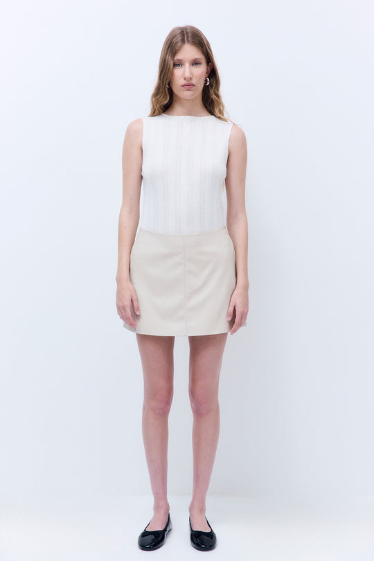 Vegan Leather A Line Skirt