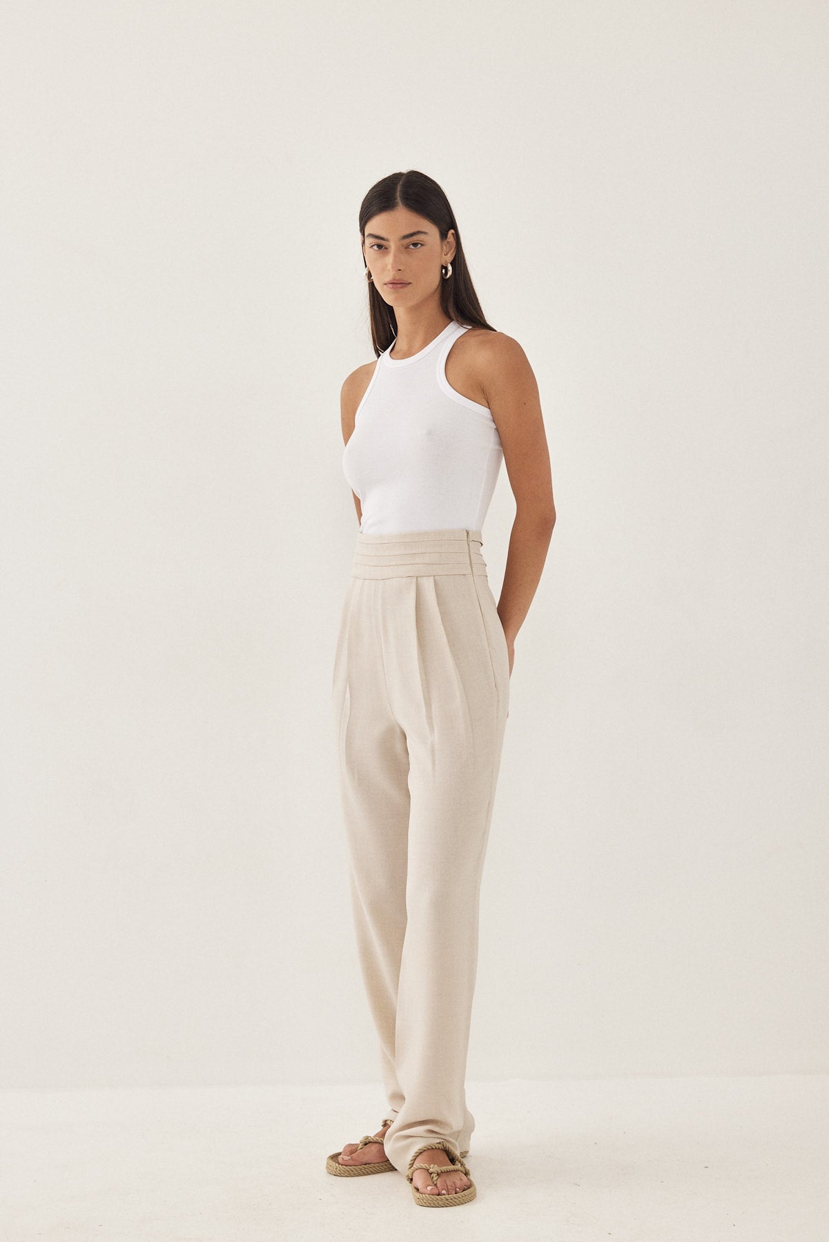 High Waisted Pleated Trousers - Dé Rococo