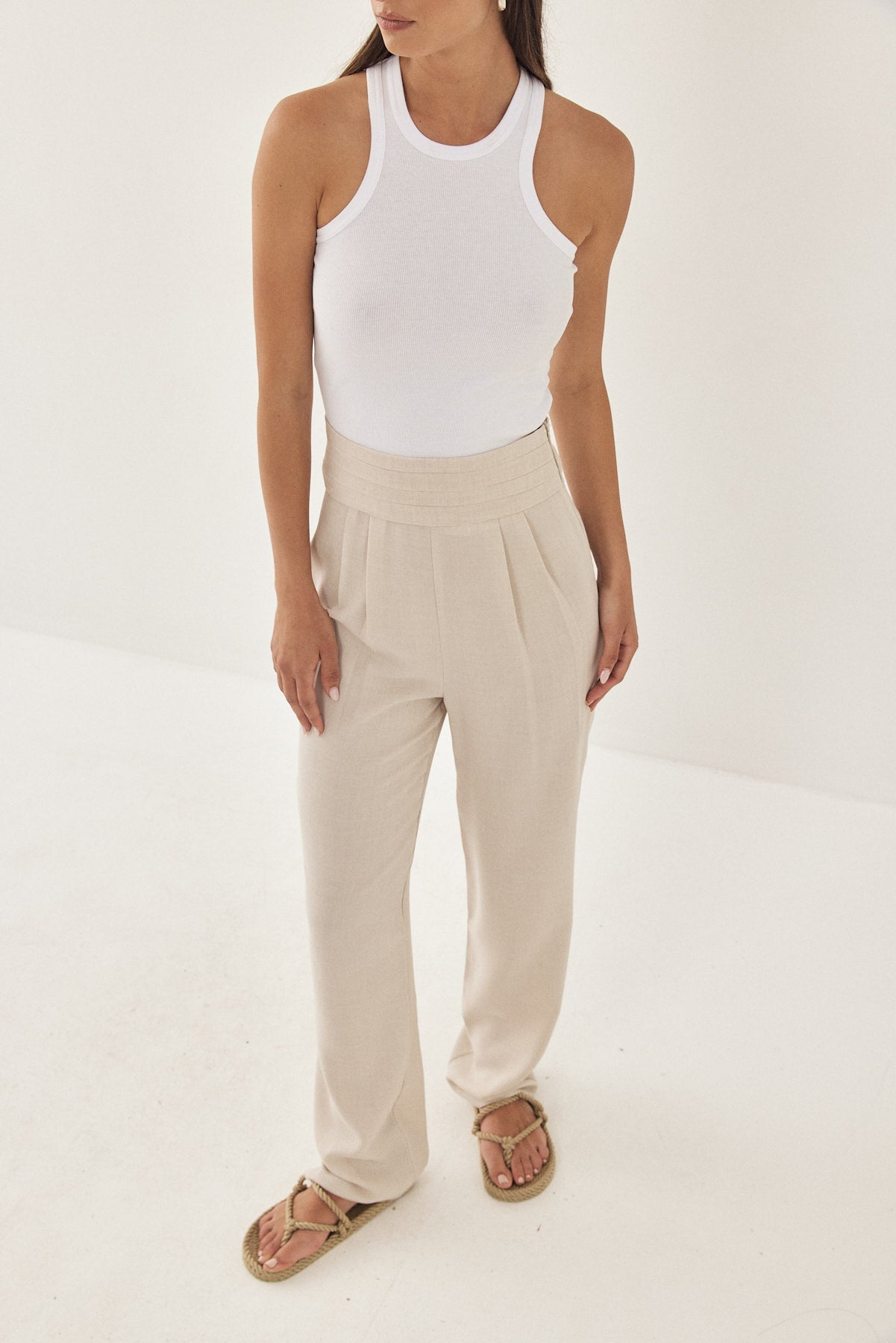 High Waisted Pleated Trousers - Dé Rococo