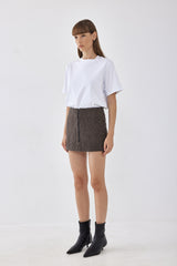 Zipped A Line Mini Skirt