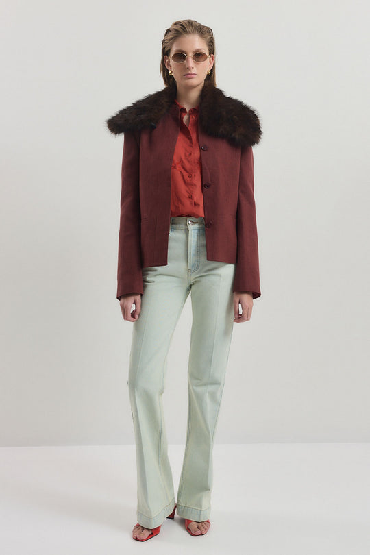 Mandarin Collar Tailored Blazer