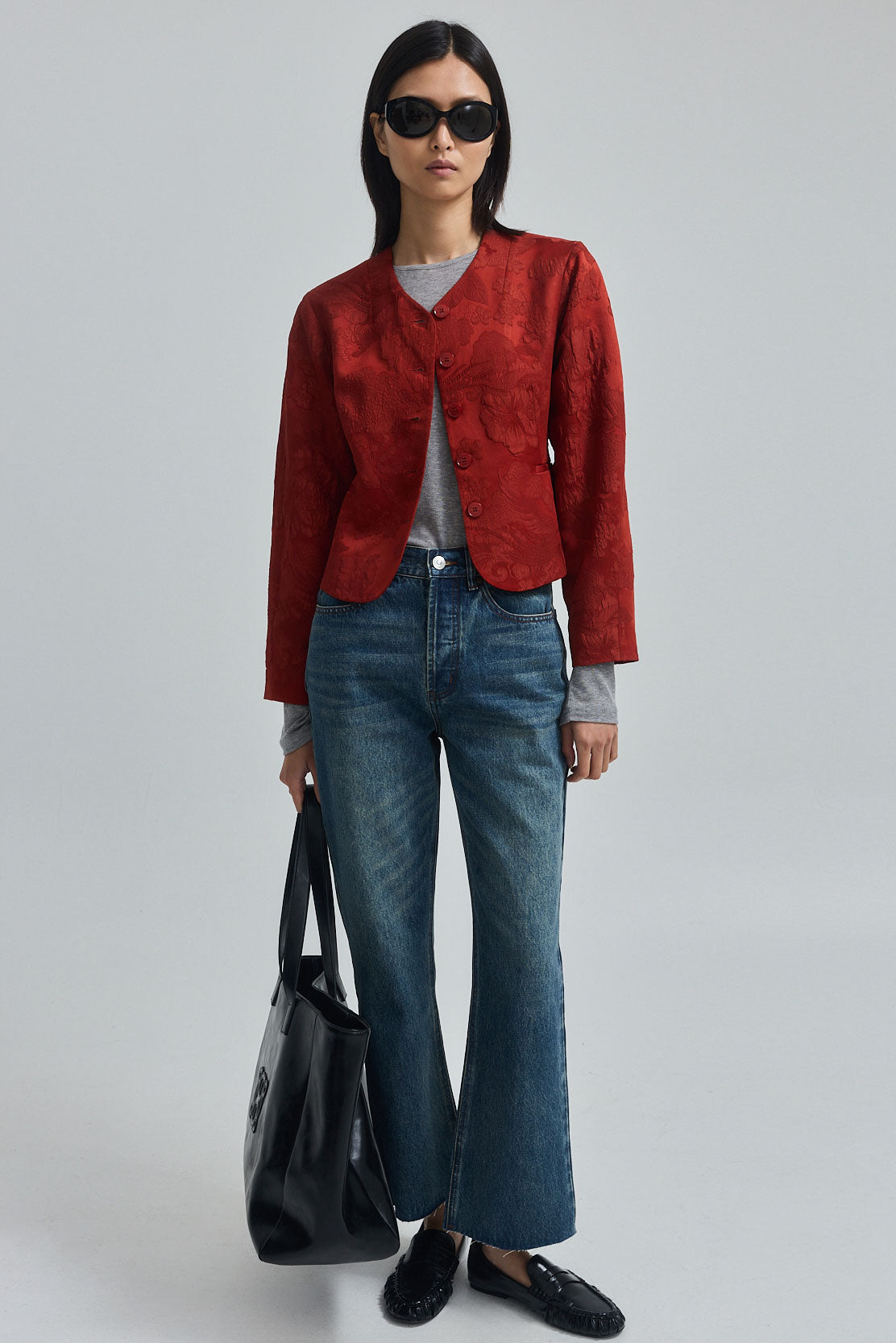 Cropped Jacquard Jacket