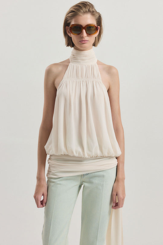 Shirred Golf Sleeveless Top