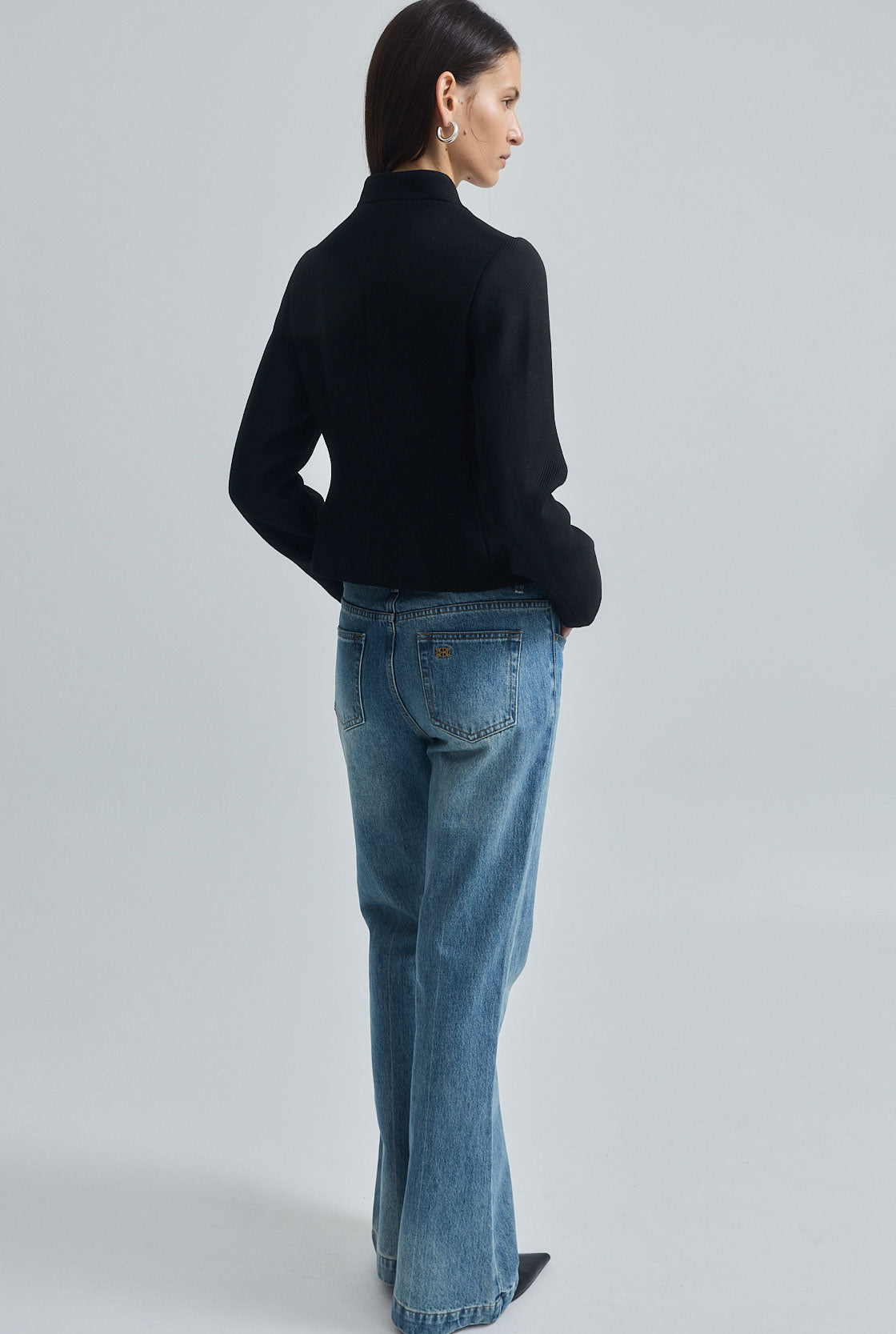Mandarin Collar Wool Jacket