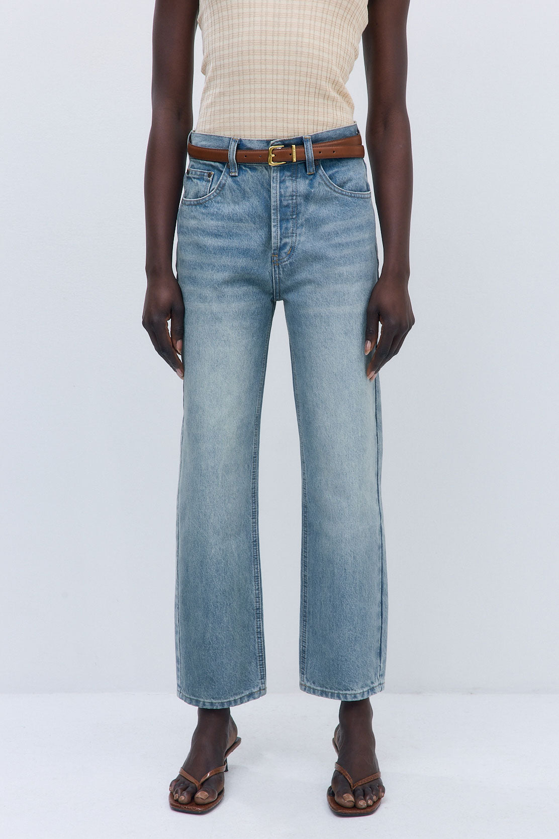 No.5| High Waist Straight Cropped Denim