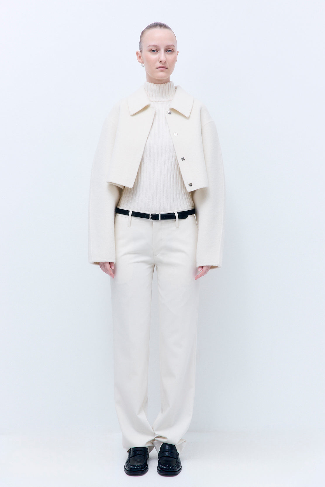 Double Wool Cropped Jacket