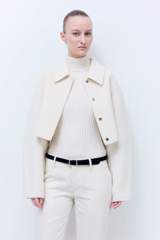 Double Wool Cropped Jacket