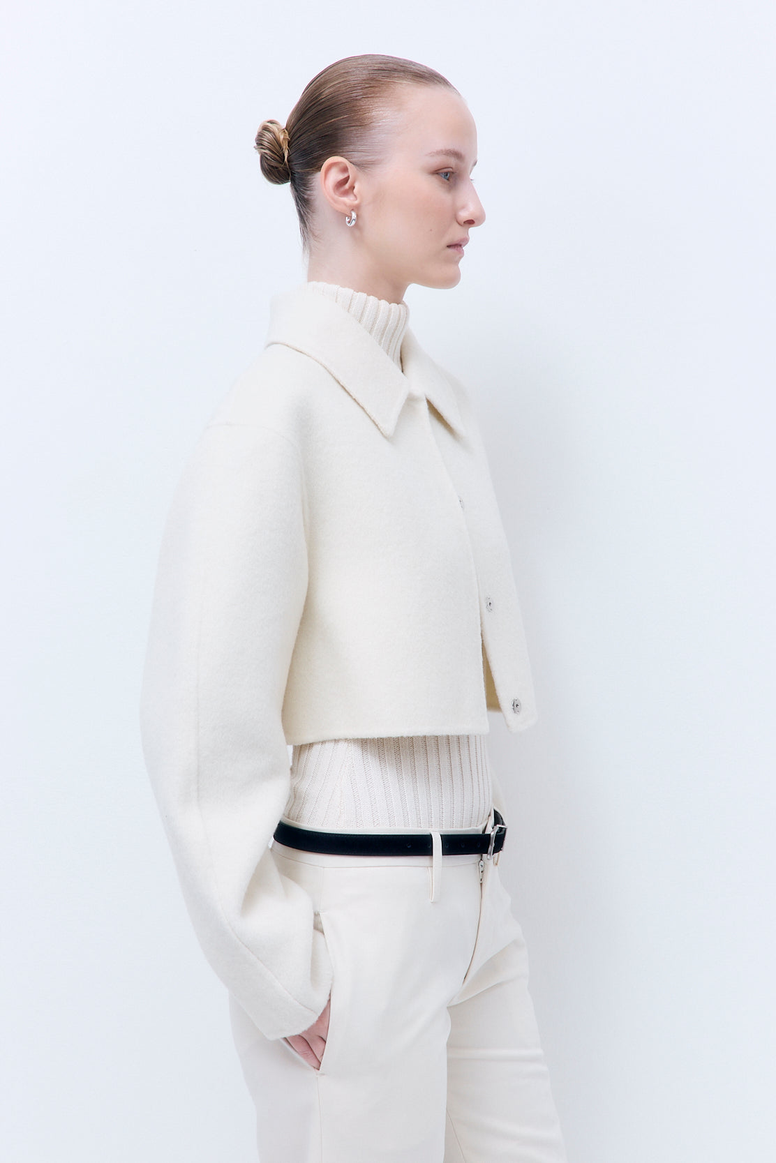 Double Wool Cropped Jacket