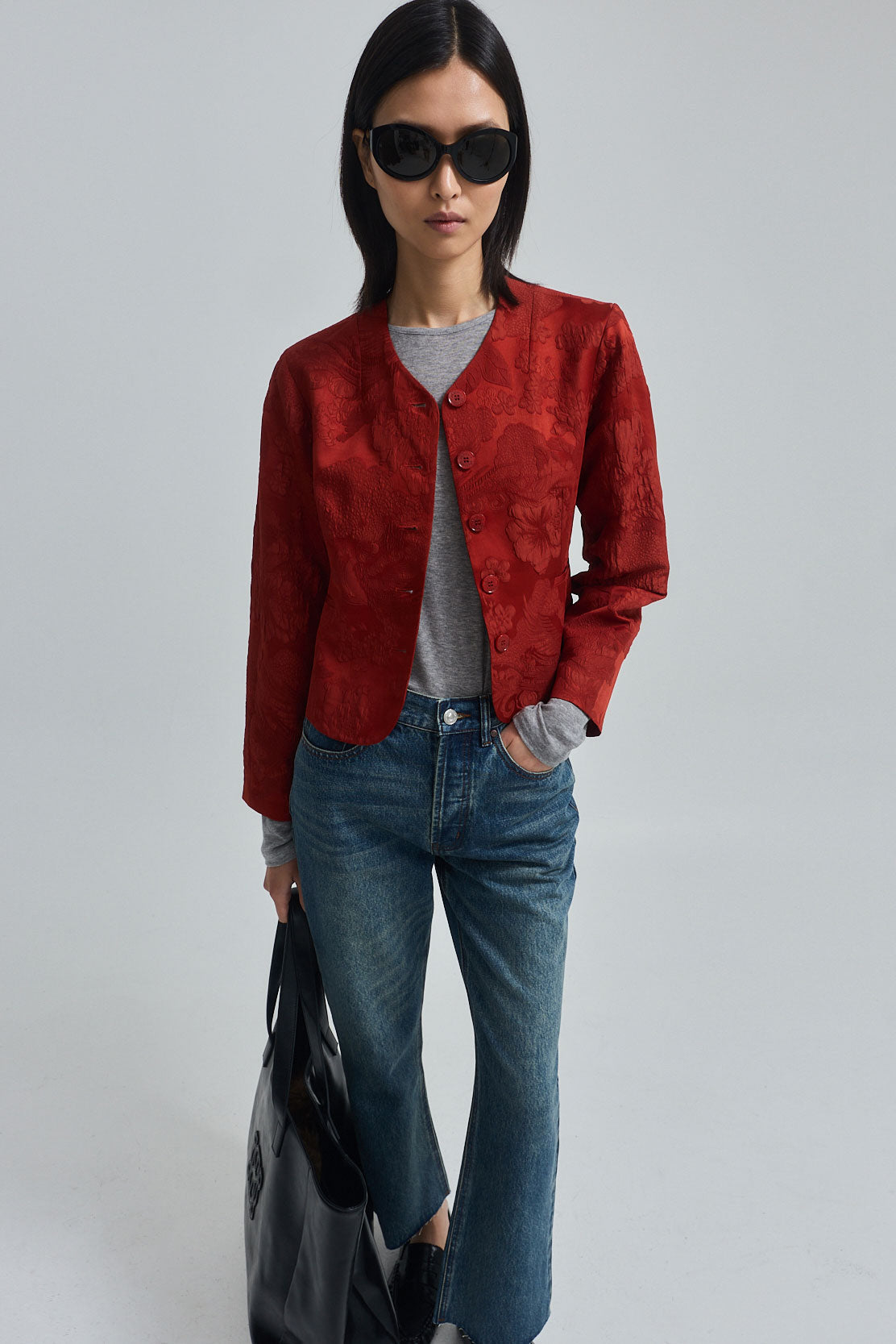 Cropped Jacquard Jacket