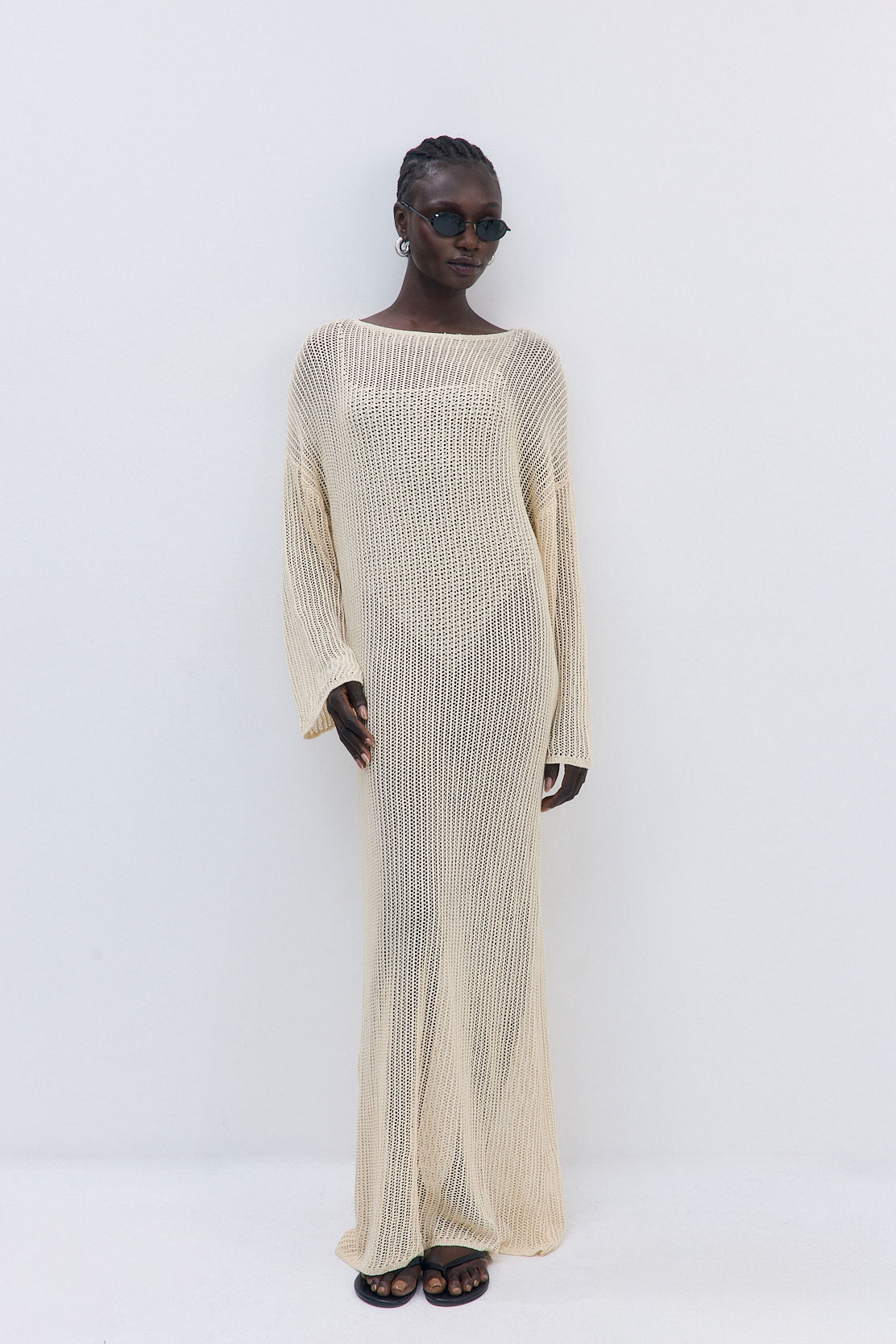 Long Sleeve Crochet Maxi Dress - Dé Rococo