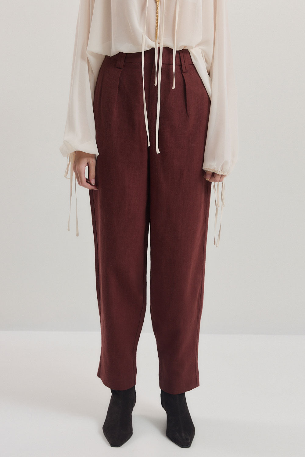 Mid Waist Barrel Pants