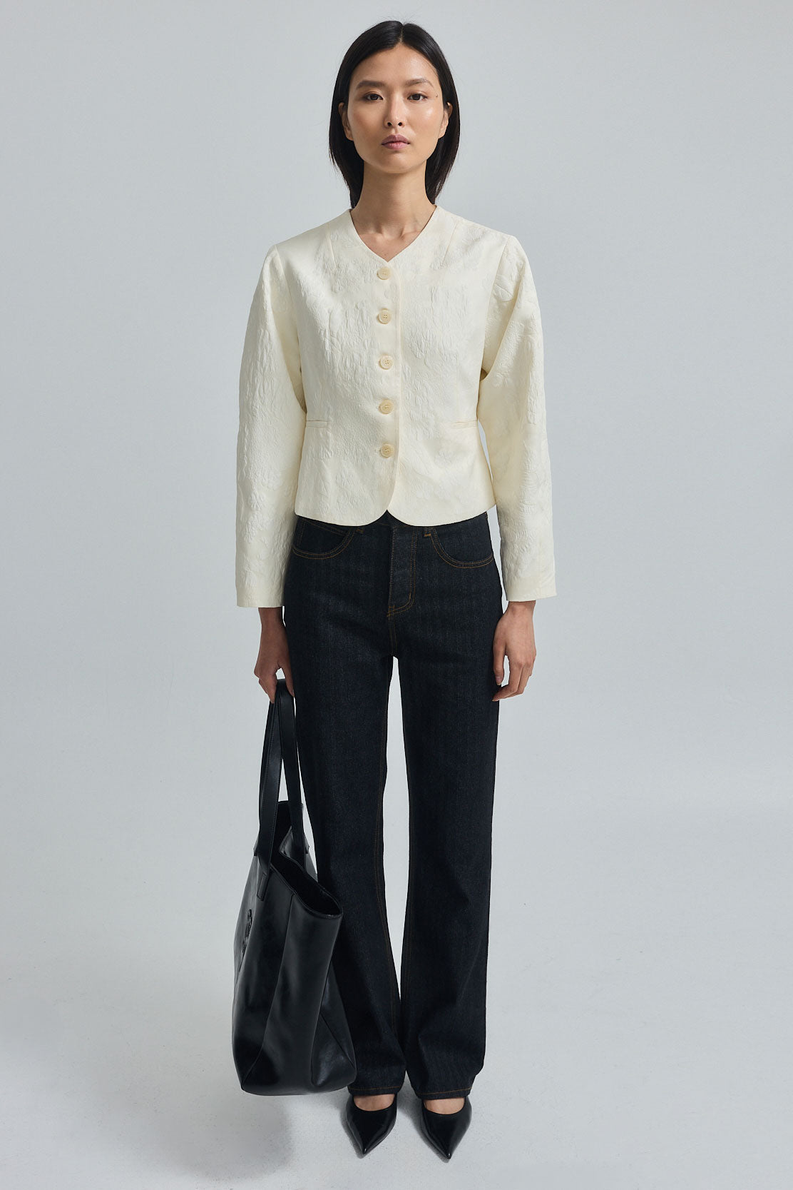 Cropped Jacquard Jacket