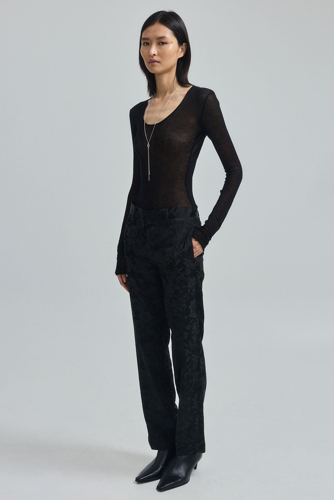 Slim Jacquard Pants