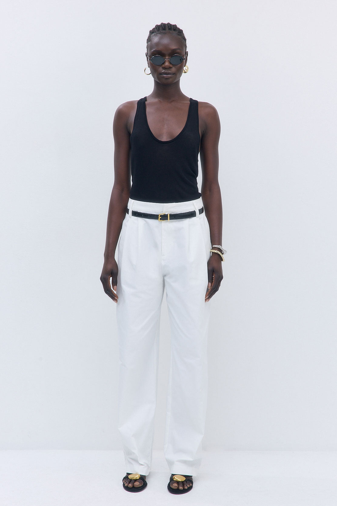 Pleated Barrel Pants