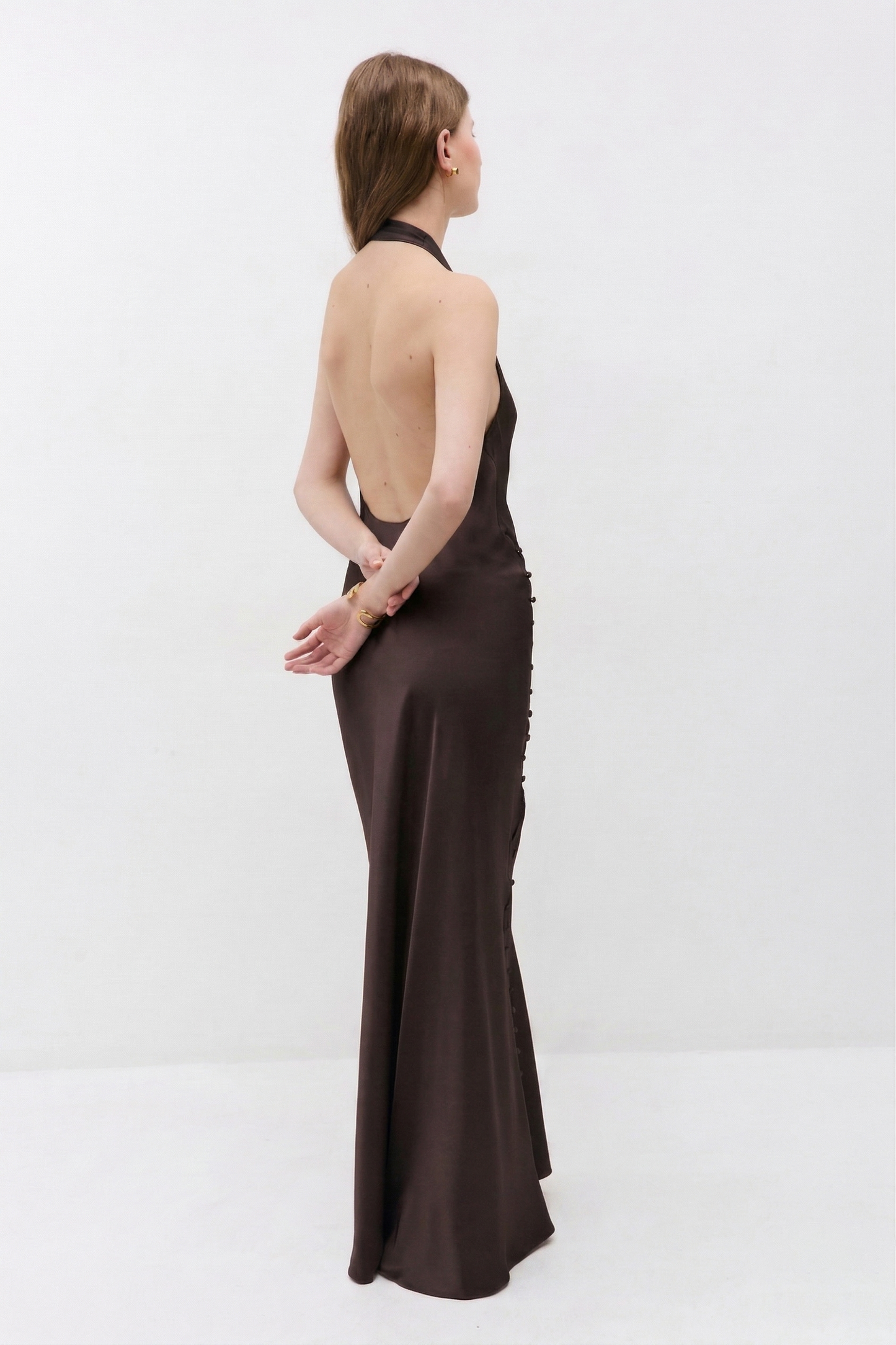 Satin Drape Maxi Dress - Dé Rococo