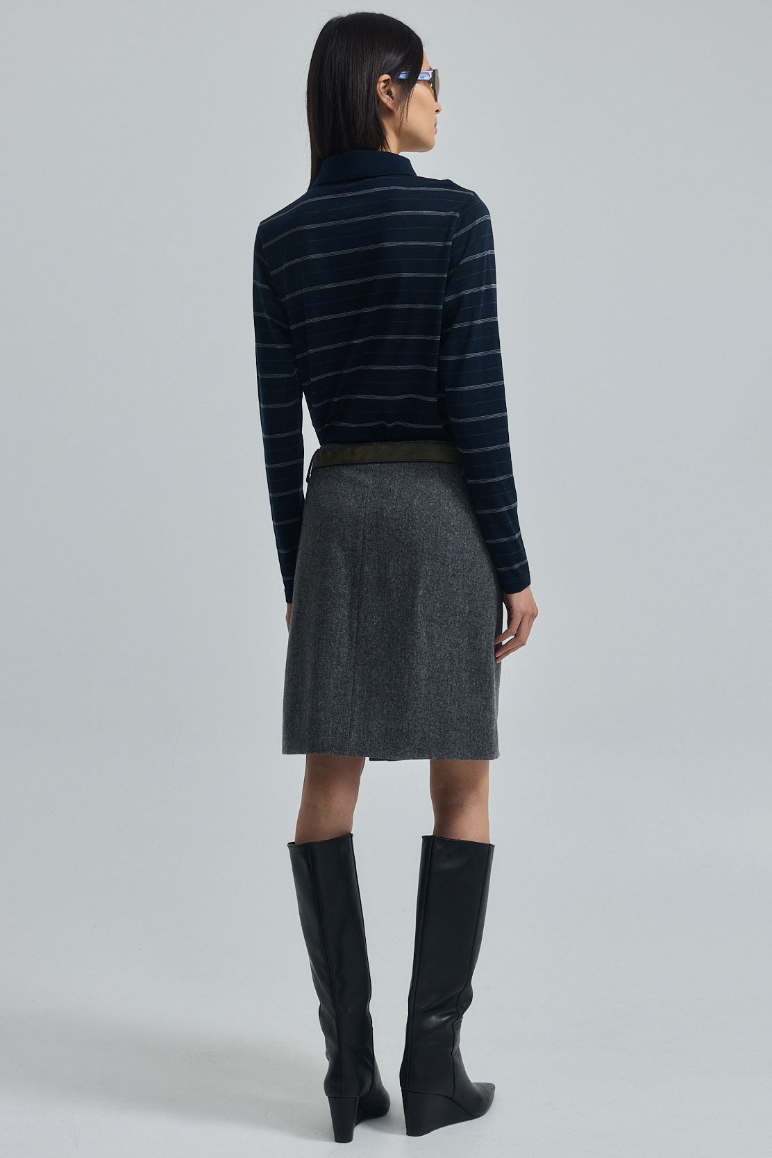 Wool Midi Wrap Skirt