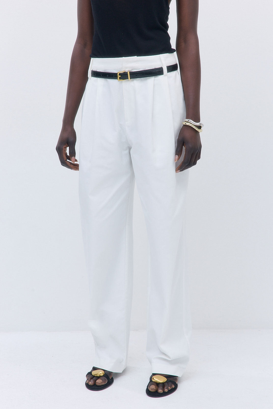 Pleated Barrel Pants