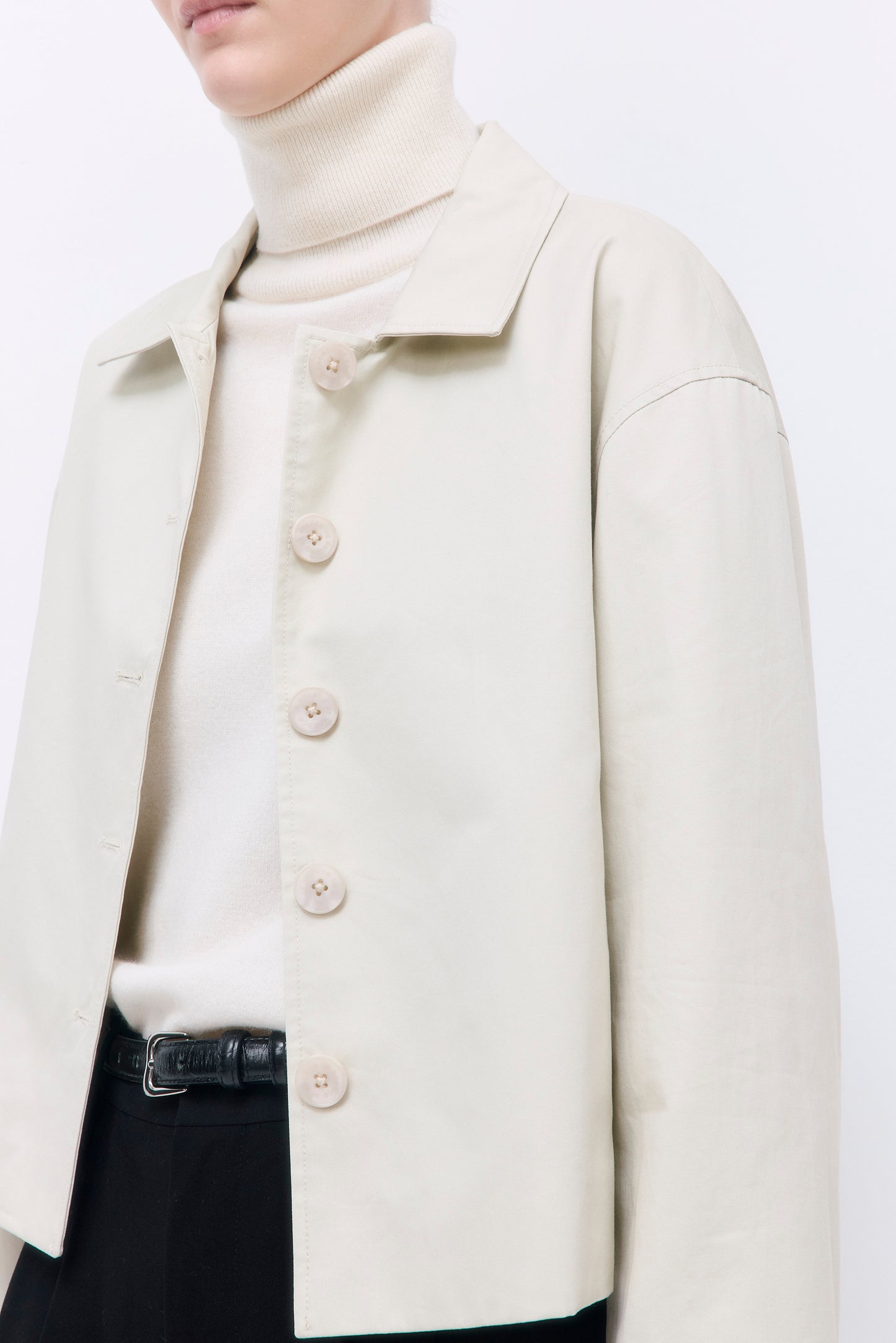 Straight Cropped Trench Coat