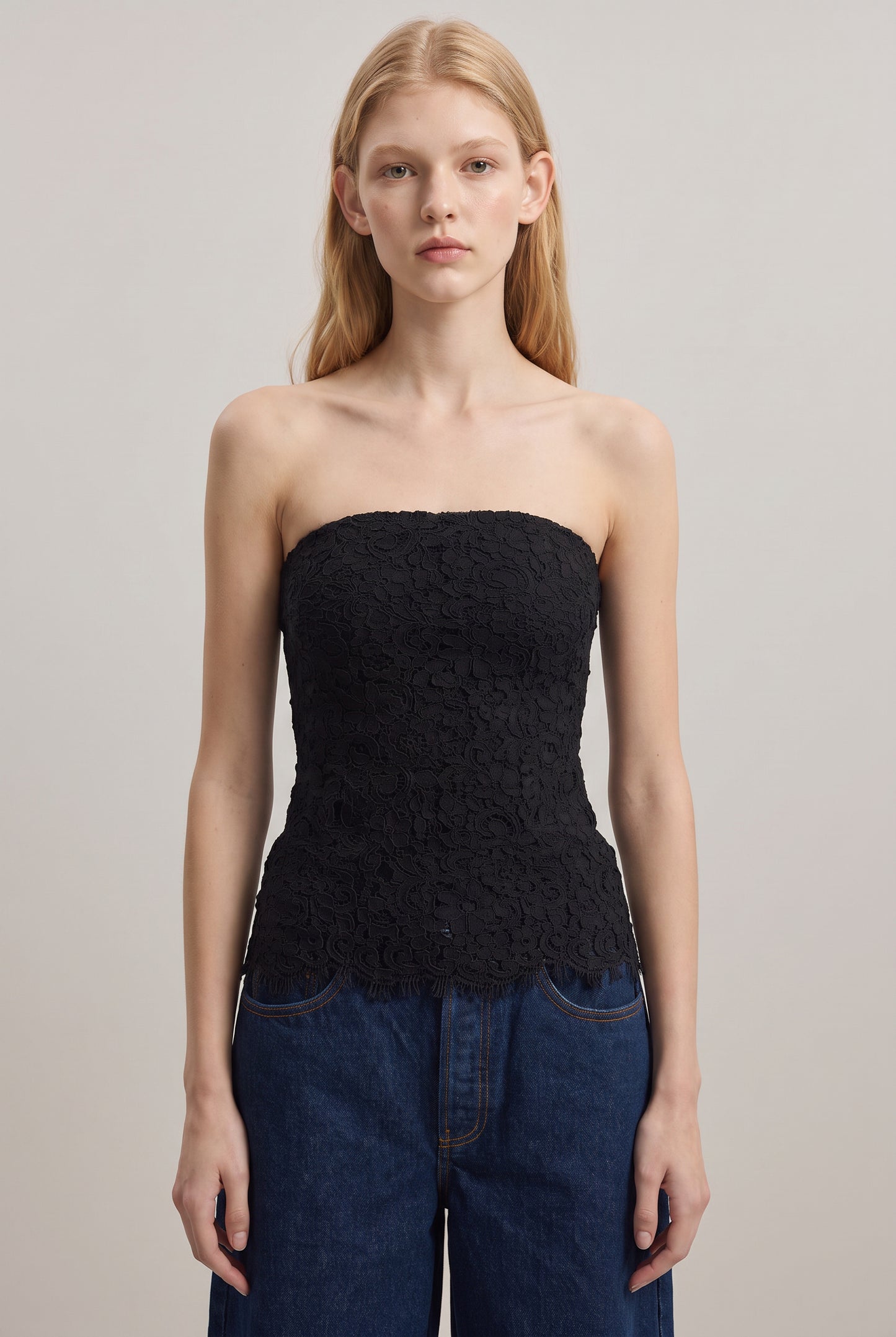 Strapless Lace Top