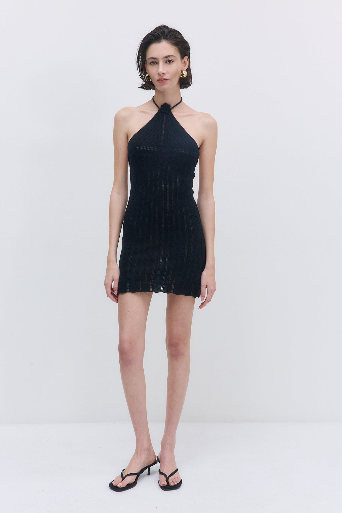 Fuzzy Halter Mini Dress