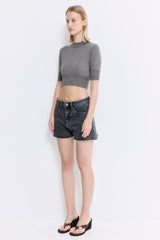 Semi Sheer Cropped Knit