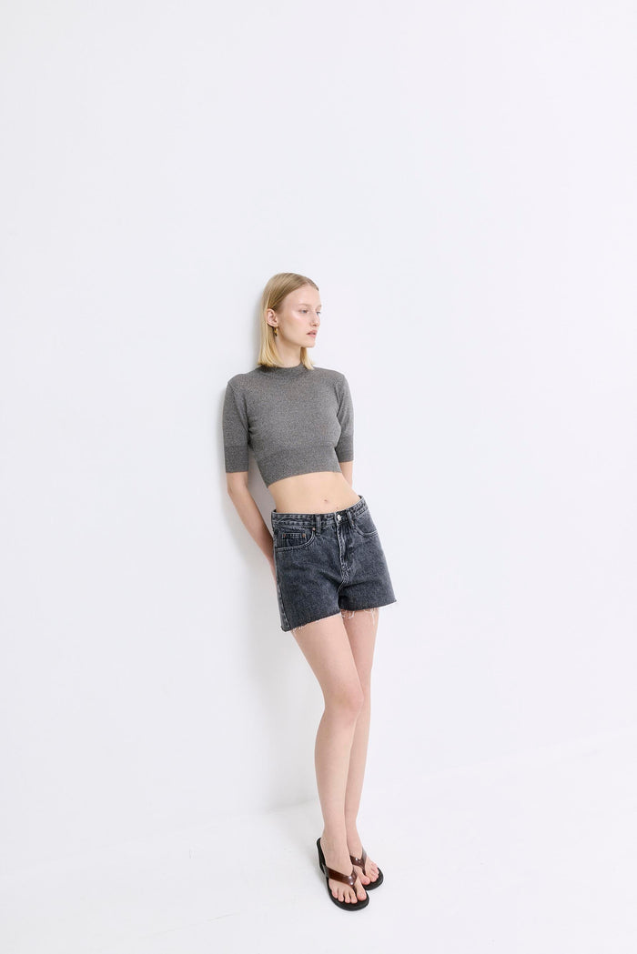 Semi Sheer Cropped Knit