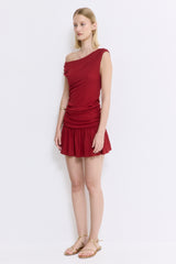Draped Jersey Mini Dress
