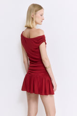 Draped Jersey Mini Dress