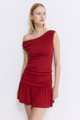 Draped Jersey Mini Dress