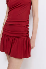 Draped Jersey Mini Dress