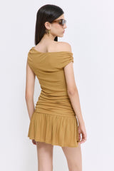 Draped Jersey Mini Dress