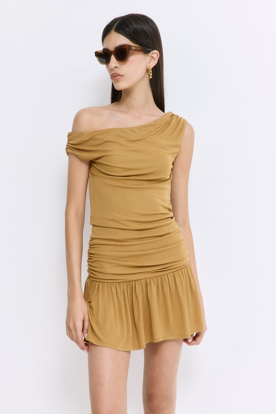 Draped Jersey Mini Dress