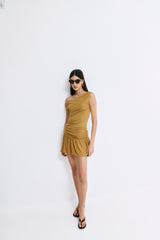 Draped Jersey Mini Dress