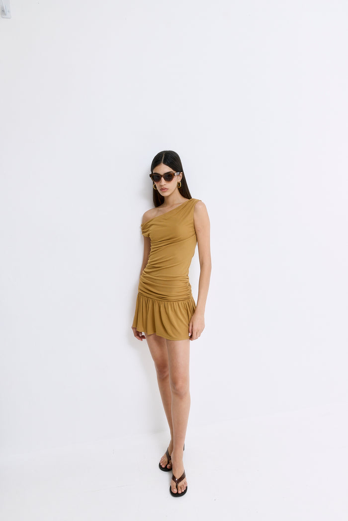 Draped Jersey Mini Dress