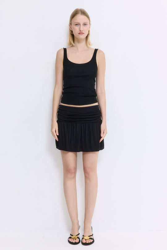 Draped Jersey Mini Skirt