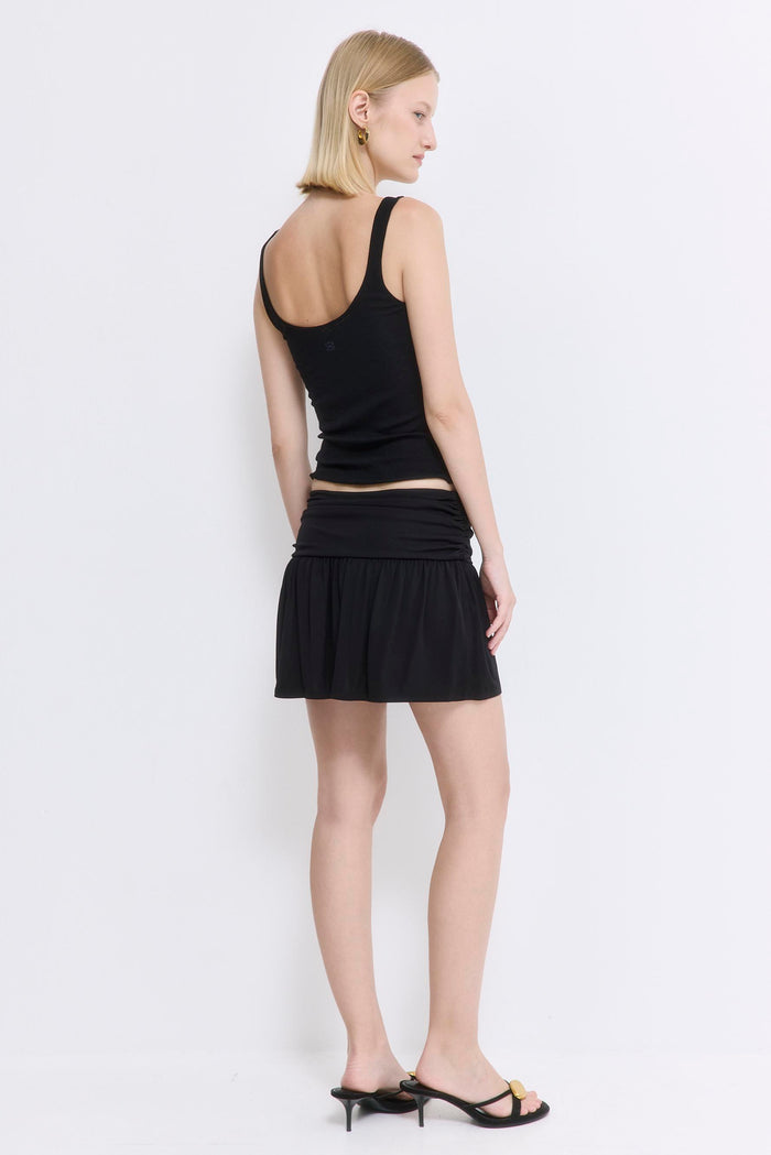 Draped Jersey Mini Skirt