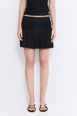 Draped Jersey Mini Skirt