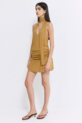 Draped Jersey Mini Skirt