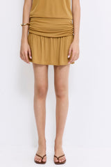 Draped Jersey Mini Skirt