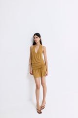Draped Jersey Deep V Top