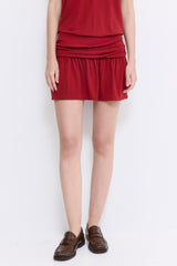 Draped Jersey Mini Skirt