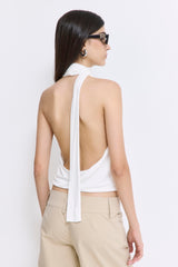 Draped Jersey Deep V Top