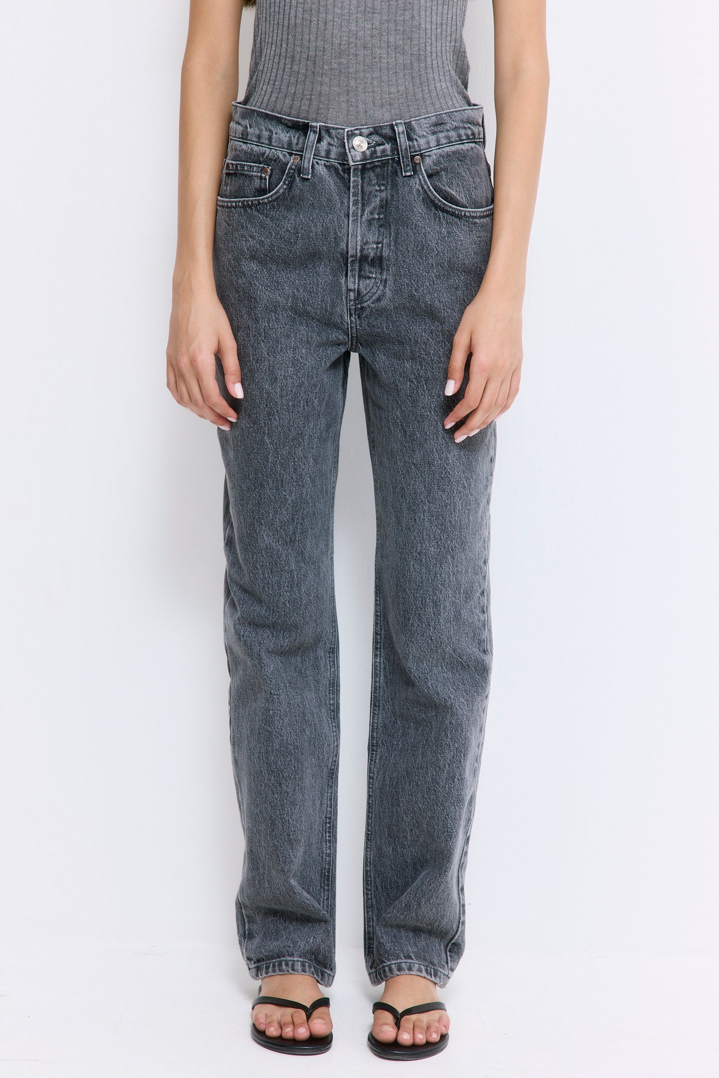 No.6| High Waisted Straight Full Length Denim