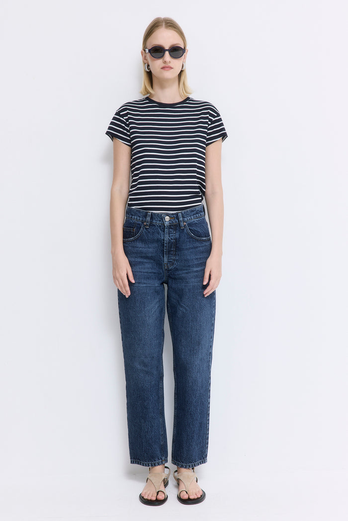 No.5| High Waist Straight Cropped Denim