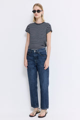 No.5| High Waist Straight Cropped Denim