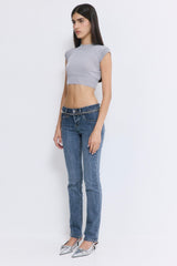 Cropped Sheer Sleeveless Knit