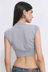 Cropped Sheer Sleeveless Knit