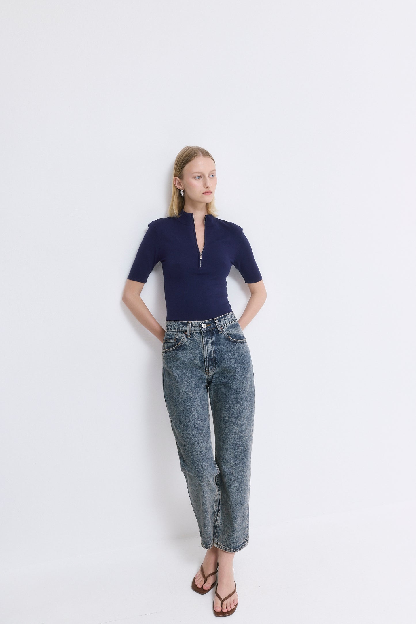 No.5| High Waist Straight Cropped Denim