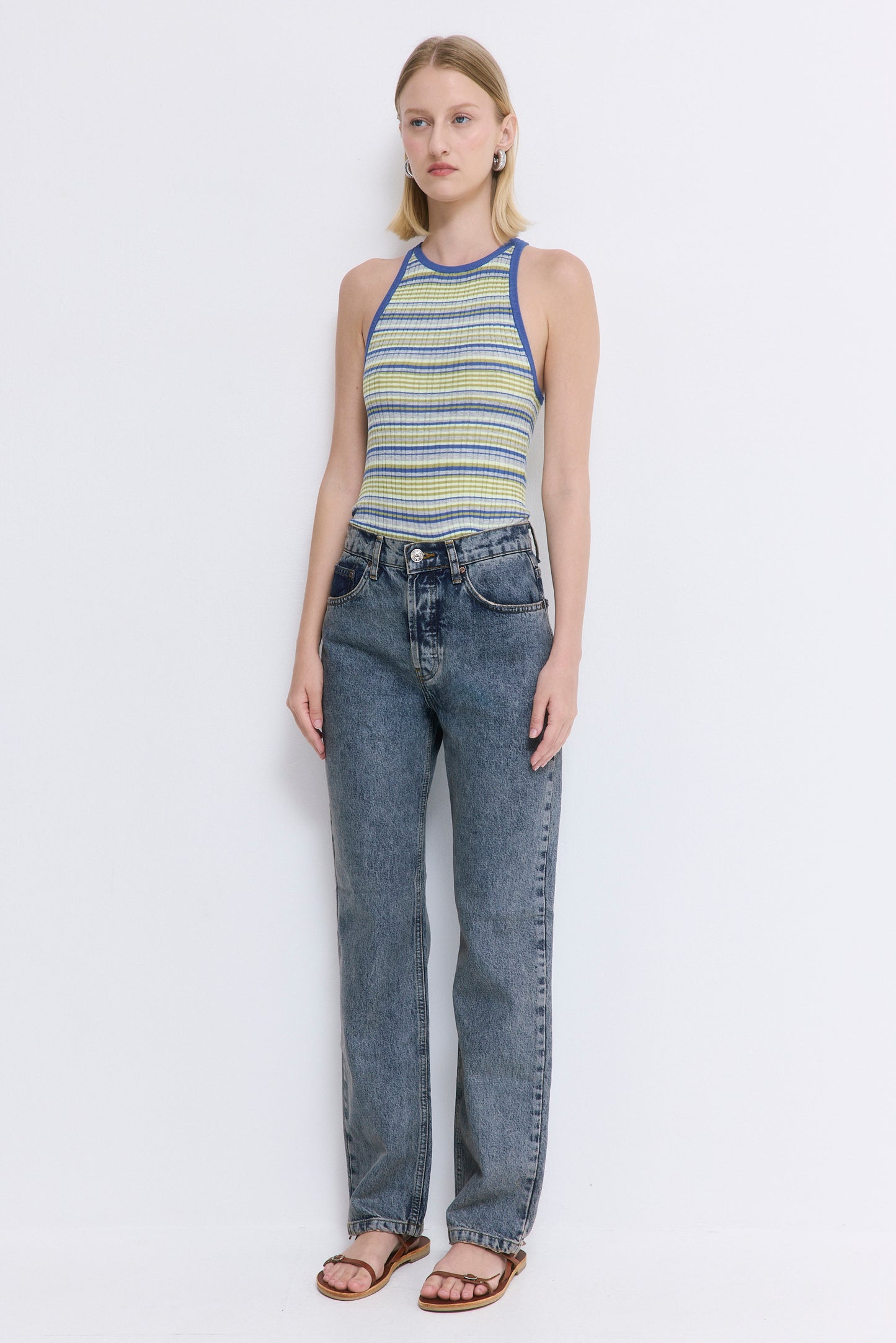 No.6| High Waisted Straight Full Length Denim