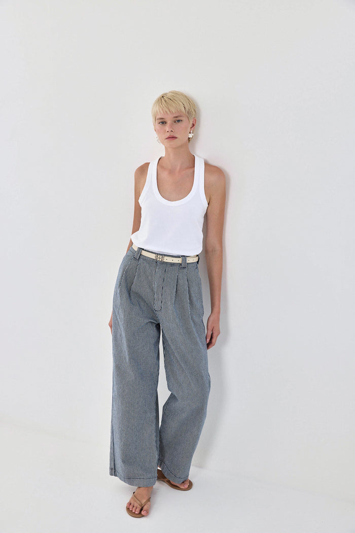Heavy Cotton Deep Scoop Tank Top